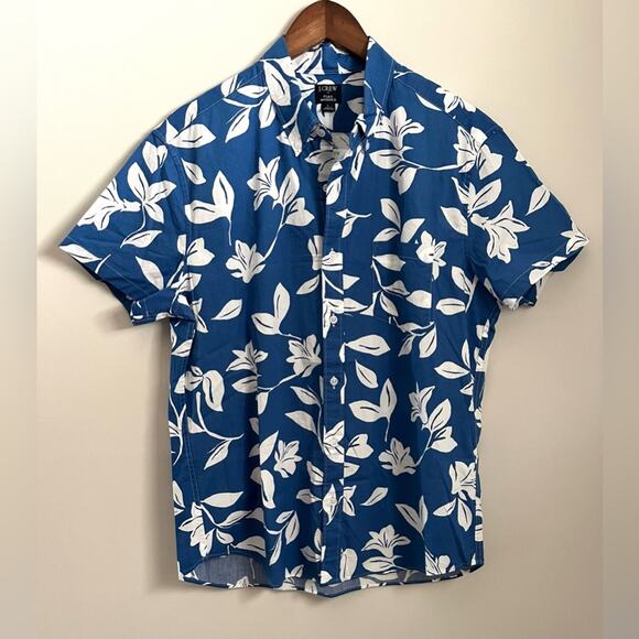 NWT J. Crew Short-Sleeve Printed Flex Casual Shirt (size L) - Picture 3 of 6
